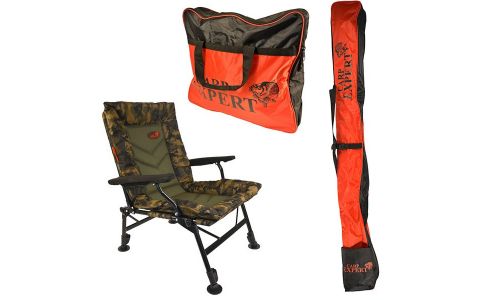 CARP EXPERT COMFORT CAMO STOLIČKA S PUZDROM NA PRÚTY A SIEŤKOVOU TAŠKOU CARP EXPERT COMFORT CAMO STOLIČKA S PUZDROM NA PRÚTY A SIEŤKOVOU TAŠKOU