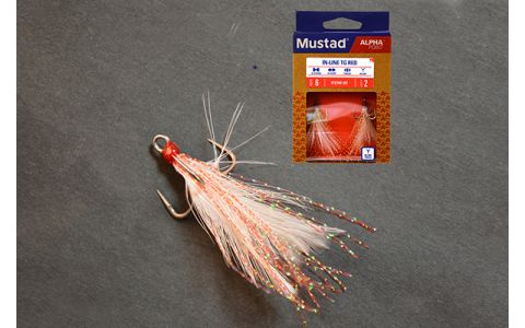 MUSTAD IN-LINE TRIPLE GRIP RED TINSEL HÁČIK