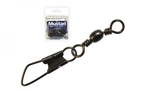 MUSTAD BARREL SWIVEL WITH SAFETY SNAP OTOČNÝ KĹB S BEZPEČNOSTNOU KARABÍNKOU MUSTAD BARREL SWIVEL WITH SAFETY SNAP OTOČNÝ KĹB S BEZPEČNOSTNOU KARABÍNKOU