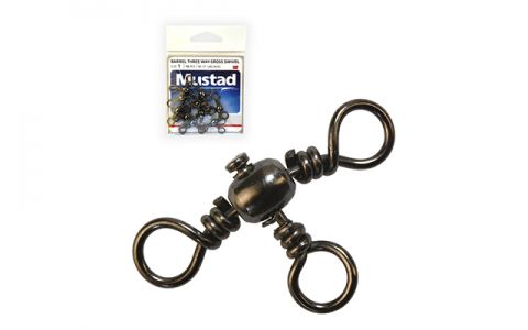 MUSTAD BARREL THREE WAY CROSS SWIVEL TROJCESTNÝ OTOČNÝ KĹB MUSTAD BARREL THREE WAY CROSS SWIVEL TROJCESTNÝ OTOČNÝ KĹB