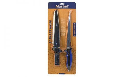 MUSTAD 9inch 4116 STAINLESS STEEL FILLET KNIFE - PTFE NON-STICK COATING BLUE MUSTAD 9inch 4116 STAINLESS STEEL FILLET KNIFE - PTFE NON-STICK COATING BLUE