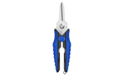 MUSTAD 5.5INCH HD 420 STAINLESS STEEL, SPRING ASSIST SCISSORS BLUE MUSTAD 5.5INCH HD 420 STAINLESS STEEL, SPRING ASSIST SCISSORS BLUE