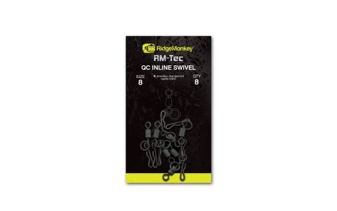 RIDGEMONKEY RÝCHLOOBRATLÍK RM-TEC QUICK CHANGE INLINE SWIVEL 8KS/BALENIE