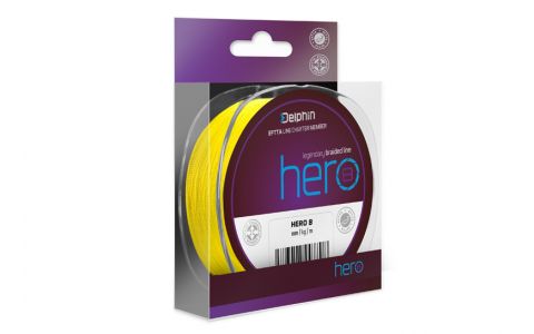 Delphin HERO 8 / fluo žltá 0,12mm 8,2kg 117m Delphin HERO 8 / fluo žltá 0,12mm 8,2kg 117m