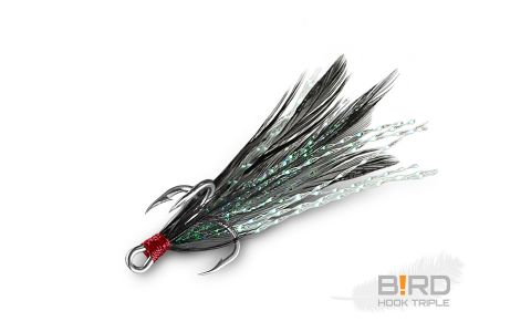 Delphin B!RD Hook TRIPLE / 3ks čierne perie #4 Delphin B!RD Hook TRIPLE / 3ks čierne perie #4