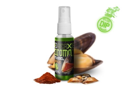 Dipovací sprej Delphin AromaX/30ml Mušľa-Korenie/fluo zelený