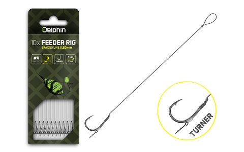 Feedrový nadväzec Delphin Braided Sting / 10ks 12cm/0,20mm/Turner #4/7mm