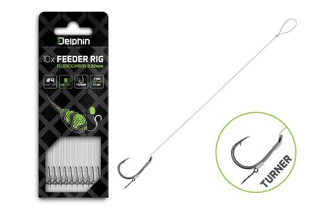 Feedrový nadväzec Delphin Fluoro Sting / 10ks 12cm/0,26mm/Turner #6/7mm