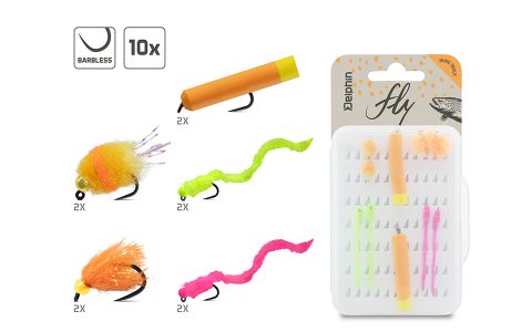 Sada umelých mušiek Delphin FLY / 10ks Bung trout Sada umelých mušiek Delphin FLY / 10ks Bung trout