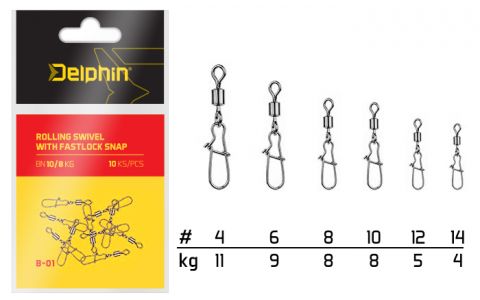 Rolling Swivel with Fastlock Snap BN/8