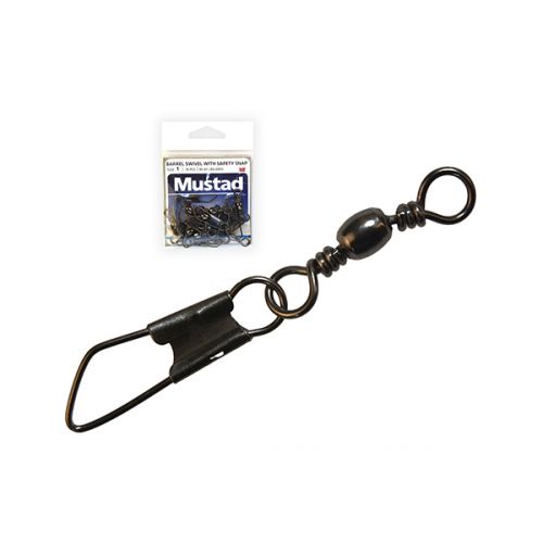 MUSTAD BARREL SWIVEL WITH SAFETY SNAP OTOČNÝ KĹB S BEZPEČNOSTNOU KARABÍNKOU