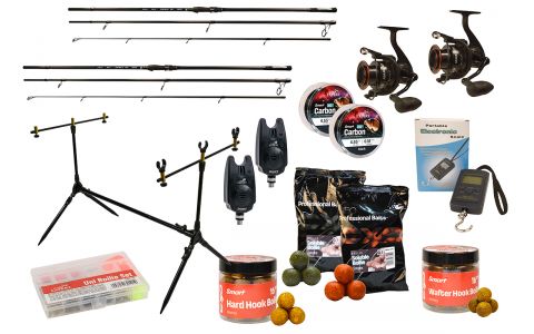 CARP EXPERT MAX2 360 DVOJITÝ BOJLIS SET S ROD PODOM, SIGNALIZÁTOROM A NÁVNADAMI