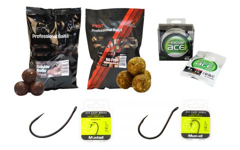 CARP EXPERT PROFI BOILIES BALÍK S HÁČIKMI CURVE SHANK A CHODDA A KVALITNÝM FLUÓRKARBÓNOM