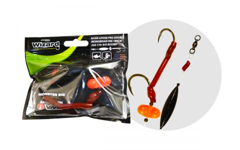 WIZARD MONSTER RIVER UPOSE PRO DOUBLE MONOBRAID RIG