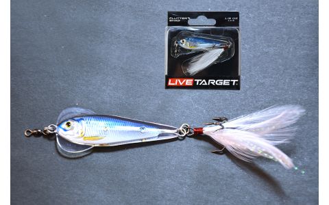 LIVETARGET FLUTTER SHAD KOVOVÁ NÁSTRAHA S TRBLIETKAMI