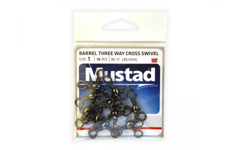 MUSTAD BARREL THREE WAY CROSS SWIVEL TROJCESTNÝ OTOČNÝ KĹB