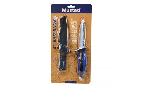 MUSTAD 5inch 4116 STAINLESS STEEL BAIT KNIFE- POLISHED BLADE FINISH BLUE