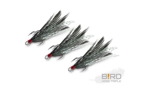 Delphin B!RD Hook TRIPLE / 3ks čierne perie #8