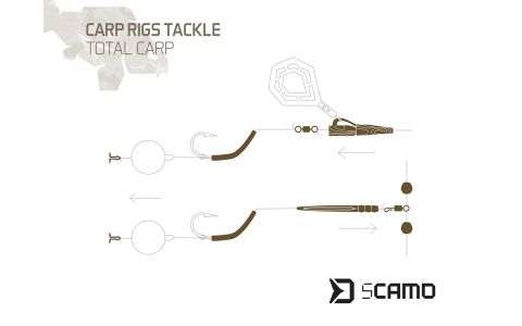 Set kaprárskych montáží Delphin sCAMO Total CARP / 10 setov 