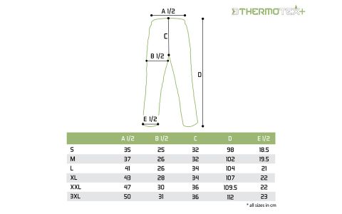 Outdoorové nohavice Delphin ThermoTEX Plus+ 3XL