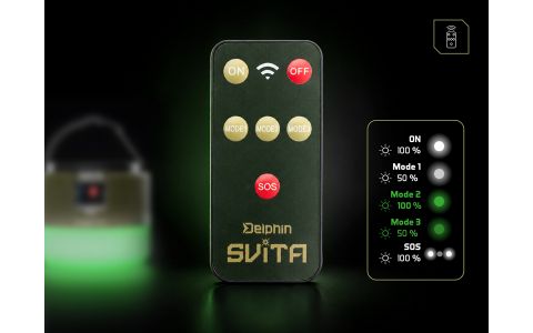 Kempingová lampa s ovládačom Delphin SVITA 4W/180lm/3600mAh