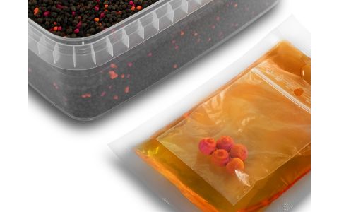 Pellet box Delphin Reaxe READY&amp;GO Mango-Broskyňa/400g