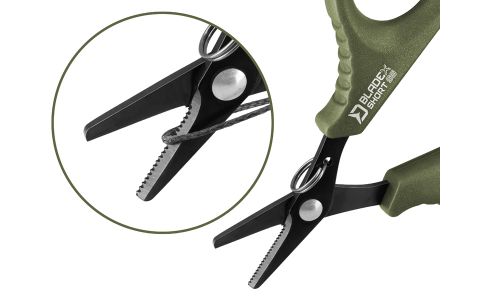 Nožnice s vrúbkami Delphin BladeX Short SS 9,5 cm